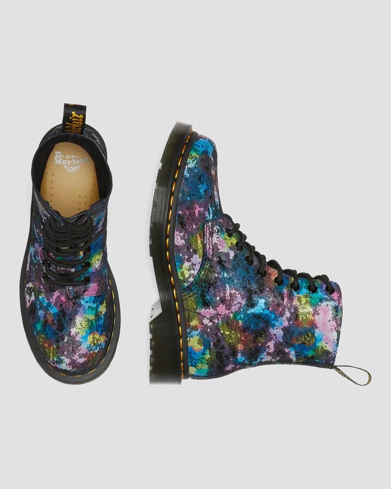 Dr Martens 1460 Pascal Confetti Ruskind Snørestøvler Dame Sort | DK 182DFM